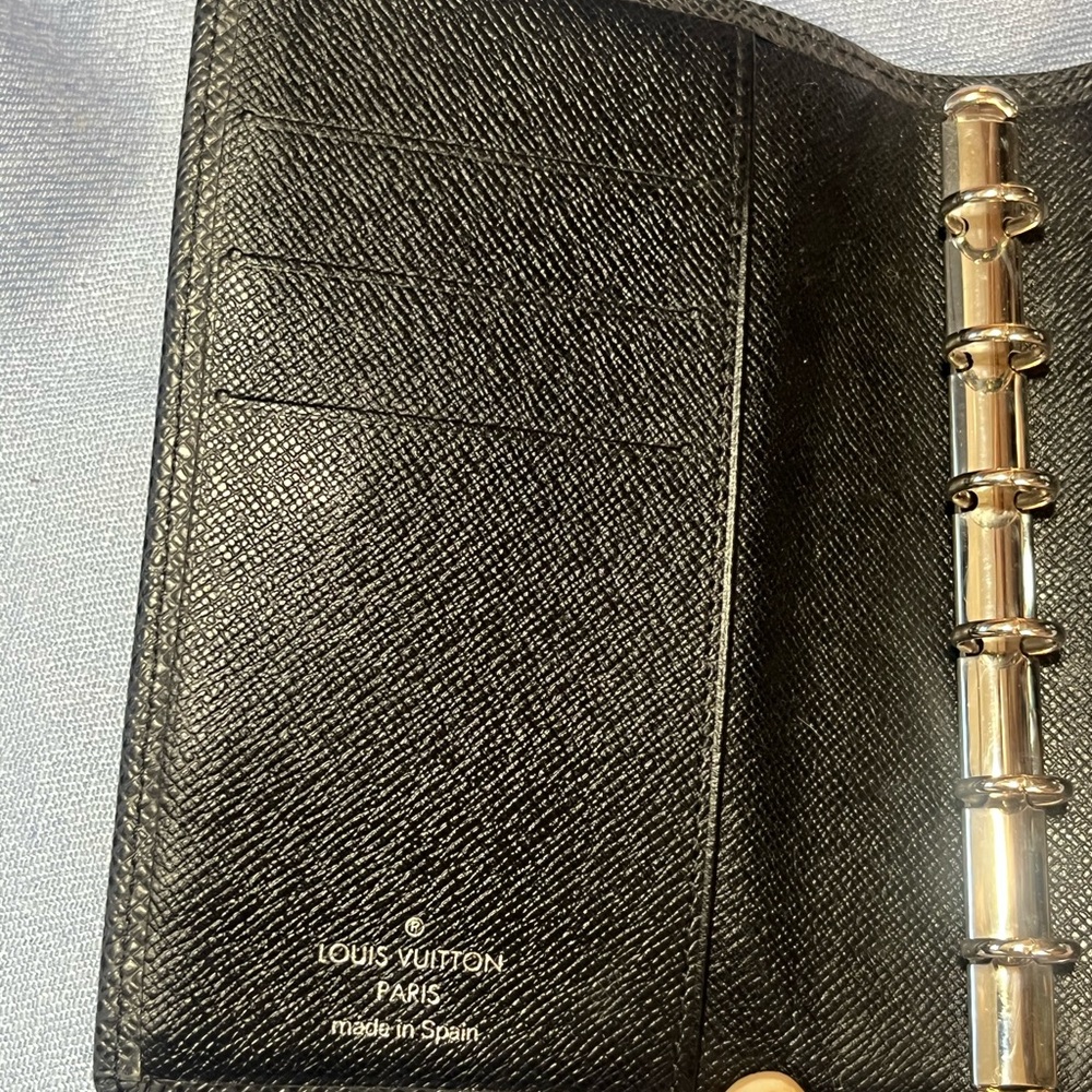 Louis Vuitton Black Textured Leather Accessory Agenda